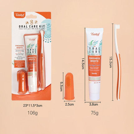 1PC Pet Dog Cat Cleaning Toothpaste+ Toothbrush+ BackUp Brush Set Vanilla Flavor - Aimall