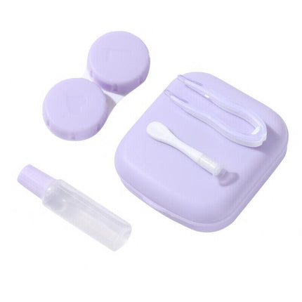 Pocket Plastic Mini Contact Lens Case Kit Outdoor Travel Holder Mirror Container - Aimall