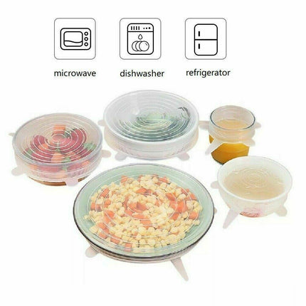 6X Stretch Reusable Silicone Bowl Wraps Food Saver Cover Seal Lids Nsta Lids Au Aimall