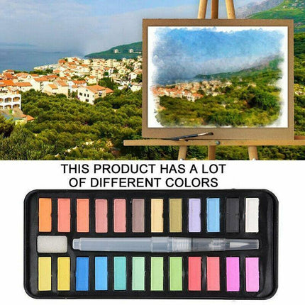 24 Watercolour Paint Set With Brush Painting Water Colour Art Artist KitsAUSTOCK - Aimall