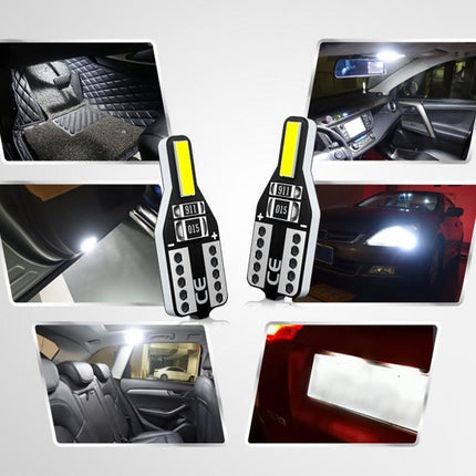 10PCS Canbus T10 LED 7020 SMD White Car Side Wedge Light Globe Bulbs 194 168 W5W - Aimall