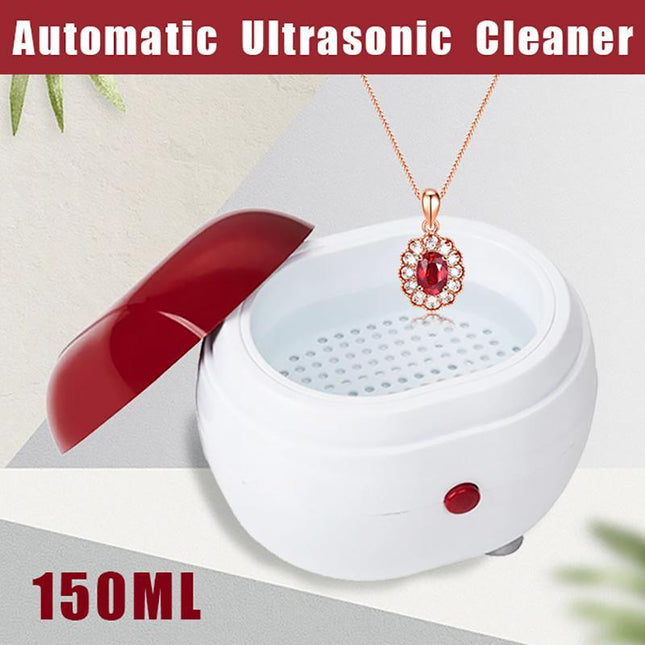 Ultrasonic Mini Jewelry Cleaner Gold Silver Necklace Rings Watches Coin Cleaning - Aimall