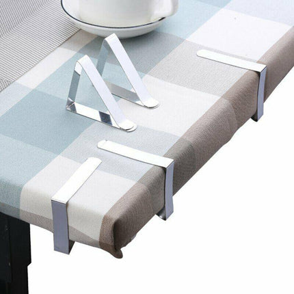 12PCS Stainless Steel Tablecloth Clips Desk Table Cloth Cover Clamp Holder Party - Aimall