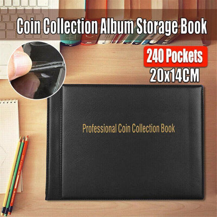 240 Coin Holder Collection Storage Collecting Money Penny Pockets Album Book AU - Aimall