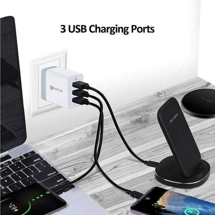 30W Qualcomm 3Port QC3.0 Fast Charging USB Wall Charger Adapter For iPhone AU - Aimall