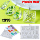 12 Silicone Mould Pendant Jewelry Making Necklace Mold Craft DIY Resin Supplies - Aimall