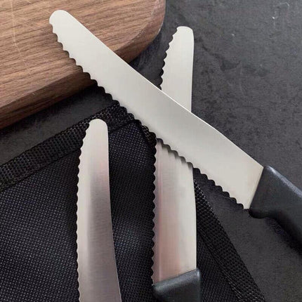 6 Pcs Steak Knives Dinner Set Stainless Steel Serrated Dishwasher Safe Knife AU - Aimall