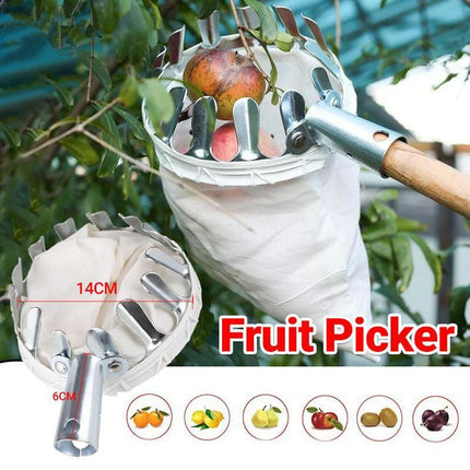 Fruit Picker with Bag Basket Garden Farm Fruit Catcher Harvest Picking Tools - Aimall