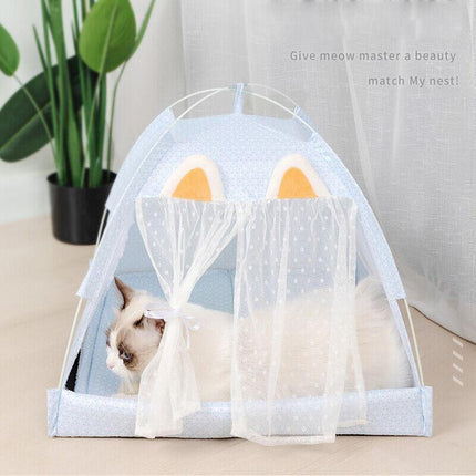 Pet Dog Cat Nest Bed Tent House Puppy Cushion Warm Fluffy Portable Pet Tent Play - Aimall