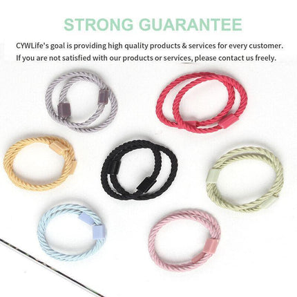 50 x Hair Ties Elastic Band Snagless Ponytail Tie School Bubbles Various Colours - Aimall
