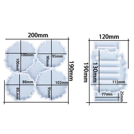 2x Coaster Stand Epoxy Resin Mold Cup Mat Holder Silicone Mould DIY Crafts Tool - Aimall