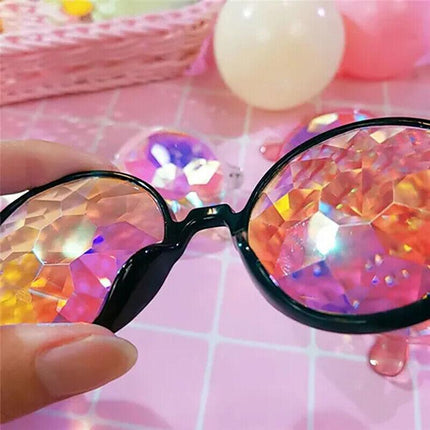 Kaleidoscope Glasses Rave Festival EDM Sunglasses Diffracted Lens Party Show AU - Aimall