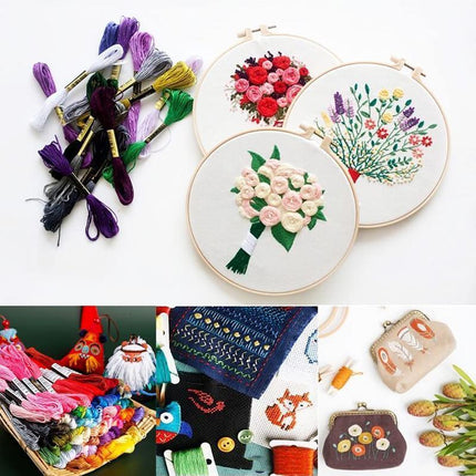 100 Colourful Egyptian Cross Stitch Cotton Sewing Skeins Embroidery Thread Floss - Aimall