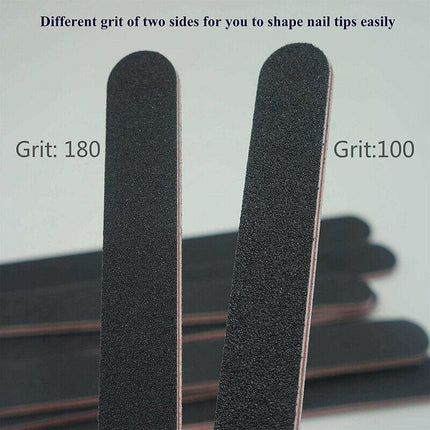 Nail Files Professional 100/180 Grit Nail File Art Pedicure Manicure Pedicure AU - Aimall