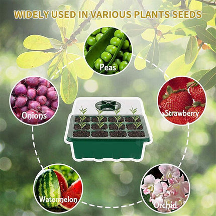 3/5/10 Set 12 Hole Plant Seed Grow Box Propagation Nursery Seedling Starter Tray - Aimall