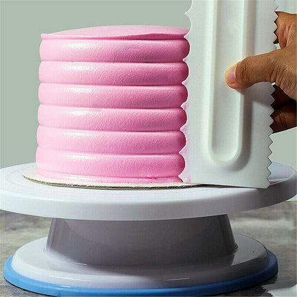 4Pcs Cake Decorating Icing Smoother Edge Frosting Scraper Comb Pastry SpatulasAU - Aimall