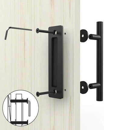 12" Barn Door Handle Sliding Flush Pull Wood Door Gate Hardware Stainless Steel - Aimall