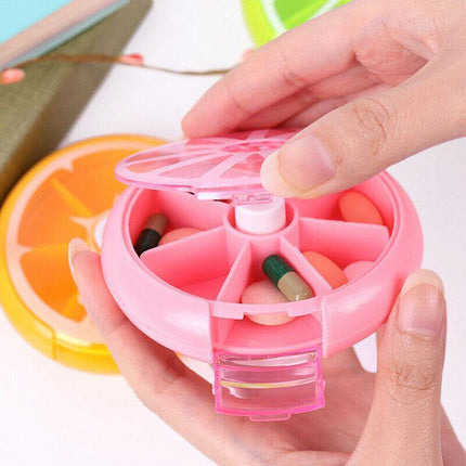 Weekly 7 Day Pill Organiser Case Box Tablet Medicine Dispenser Holder Case Round - Aimall