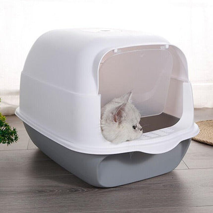 Paws & Claws Cat Litter House Box Toilet Tray Pad Scoop Door Durable Pet Kitten - Aimall