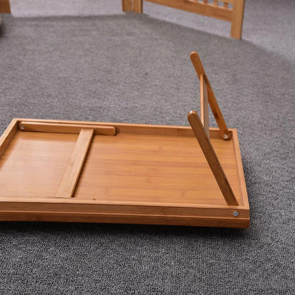 Wooden Bamboo Folding Tray BAMBOO FOLD UP LAP TRAY Tea Coffee Table Breakfast - Aimall