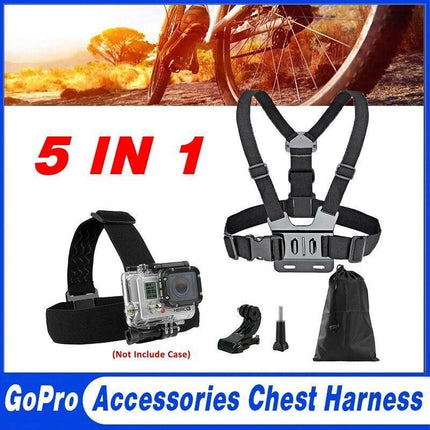 GoPro 3+ 4 5 6 7 8 Accessories Head Helmet Strap Chest Harness Mount Chesty - Aimall