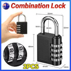 2PCS 4 Digit Combination Lock Key Security Padlock Anti Rust Weather Proof Locks - Aimall