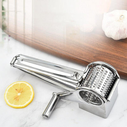 4 Set Multifunction Rotary Cheese Grater Hand Held Cut Slicer Stainless Steel AU - Aimall