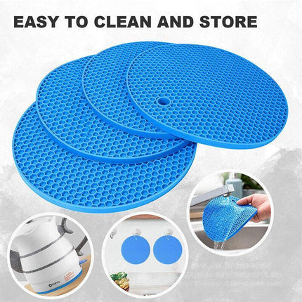 2PCS Silicone Pot Holder Trivet Mat Hot Pads Non-Slip Heat Resistant BPA FREE - Aimall