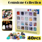 NEW 40x Crystal Gemstone Polished Healing Chakra Stone Collection Display Set AU - Aimall