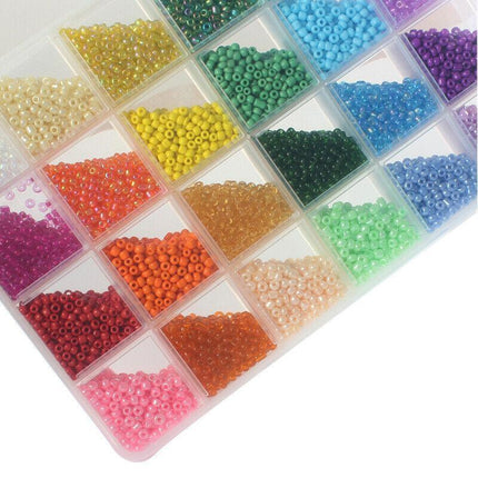 12000PCS 3mm Glass Seed Beads 24 Colors Loose Beads Kit Bracelet Beads AU Stock - Aimall