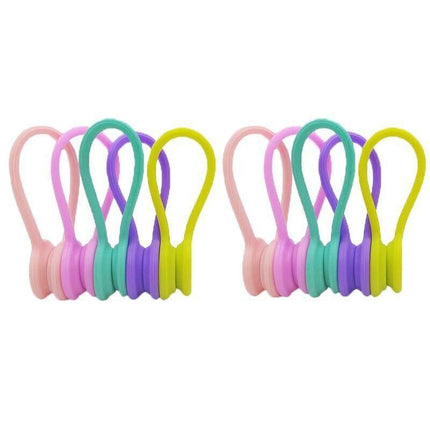 10Pcs Magnetic Tie Cable Organiser Headphone Earphone Cord Winder Holder Clip AU - Aimall