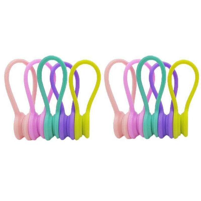 10Pcs Magnetic Tie Cable Organiser Headphone Earphone Cord Winder Holder Clip AU - Aimall
