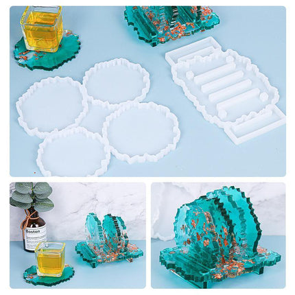 2x Coaster Stand Epoxy Resin Mold Cup Mat Holder Silicone Mould DIY Crafts Tool - Aimall