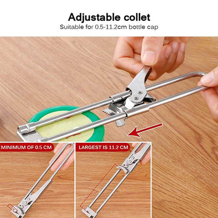 Bottle Opener Multifunctional Beer Adjustable Stainless Steel Jar Lid Gripper AU - Aimall