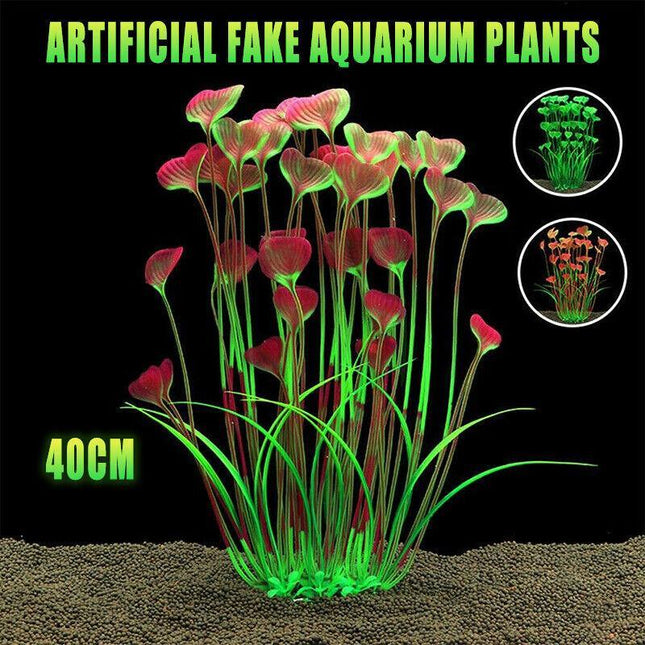 Aquarium 40cm Artificial Simulation Water Plants Fish Tank Plant Grass Decor AU - Aimall