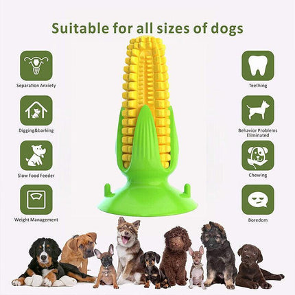 Dog Squeaky Chew Toys Teeth Clean Stick Corn Pet Dental Toothbrush Molar Stock - Aimall