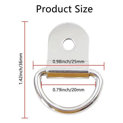 30 PCS Heavy Duty D-Ring Tie Downs Metal Anchor Point Silver Universal AU Stock - Aimall