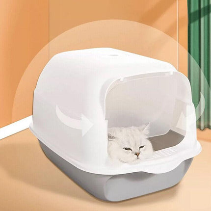 Paws & Claws Cat Litter House Box Toilet Tray Pad Scoop Door Durable Pet Kitten - Aimall