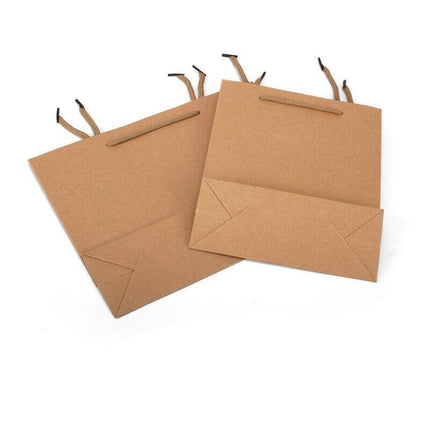 Kraft Paper Bags 50 x Bulk, Gift Shopping Carry Craft Brown Bag with Handles AU - Aimall