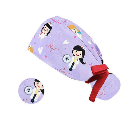 LongHair Surgical Scrub Cap Doctor Nurse Bouffant Hat Adjustable Comfy HeadCover - Aimall