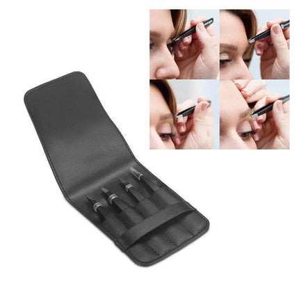 Professional Eyebrow Tweezers Set Plucker Puller Slanted Pointed Tip Manicure AU - Aimall