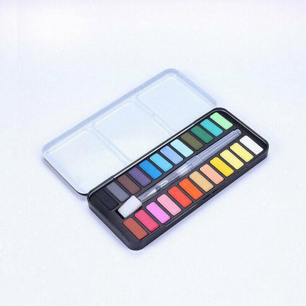 24 Watercolour Paint Set With Brush Painting Water Colour Art Artist KitsAUSTOCK - Aimall