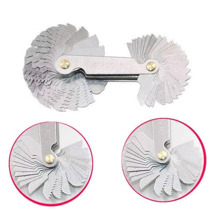 52 Blades Screw Gauge Thread Pitch Gage 60° Metric 55° Whit Worth Lock Up Device - Aimall