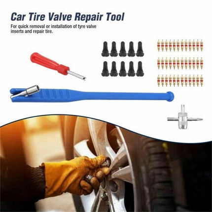 43PCS Car Tyre Valve Tool Stem Puller Base Quick Remover Tire Repair Installer - Aimall