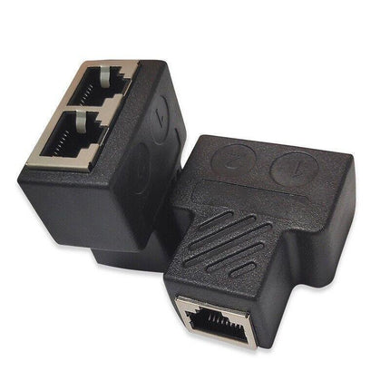 RJ45 LAN Ethernet Splitter Plug Network Double Adapter Coupler Cable Connector - Aimall