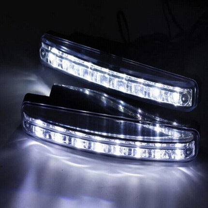 2PCS 8LED Running Bright DRL Head Lamp Light Driving Light Daytime Car Daylight - Aimall