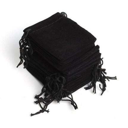 Black Velvet Pouch Drawstring Bags Wedding Favours Gift Party Jewellery Packing - Aimall