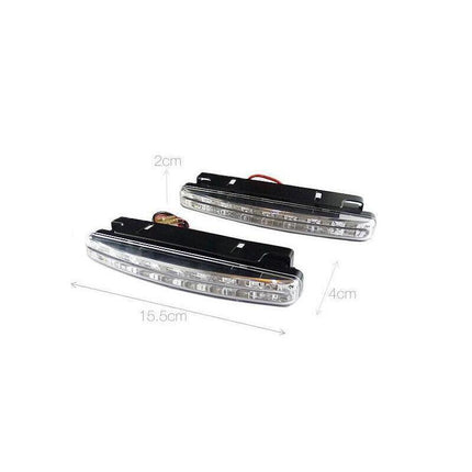 2PCS 8LED Running Bright DRL Head Lamp Light Driving Light Daytime Car Daylight - Aimall
