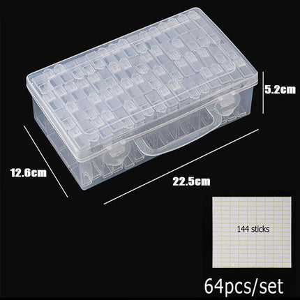 64 Grids Bottles Diamond Painting Storage Box Tool Art Nail Accessories Case Kit - Aimall