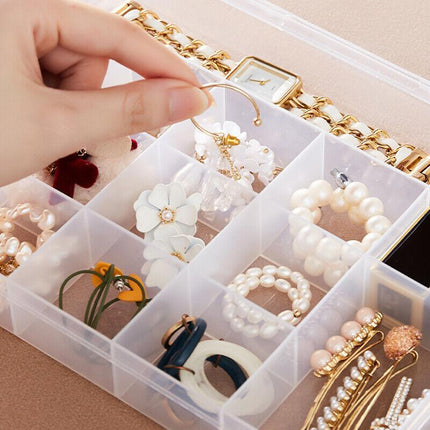 Plastic Compartment Storage Box Container Jewellery Bead Craft Organiser Case AU - Aimall